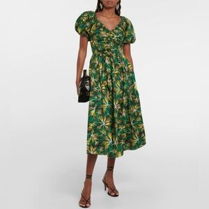 Ulla Johnson Cecile Tropical Print Midi Dress